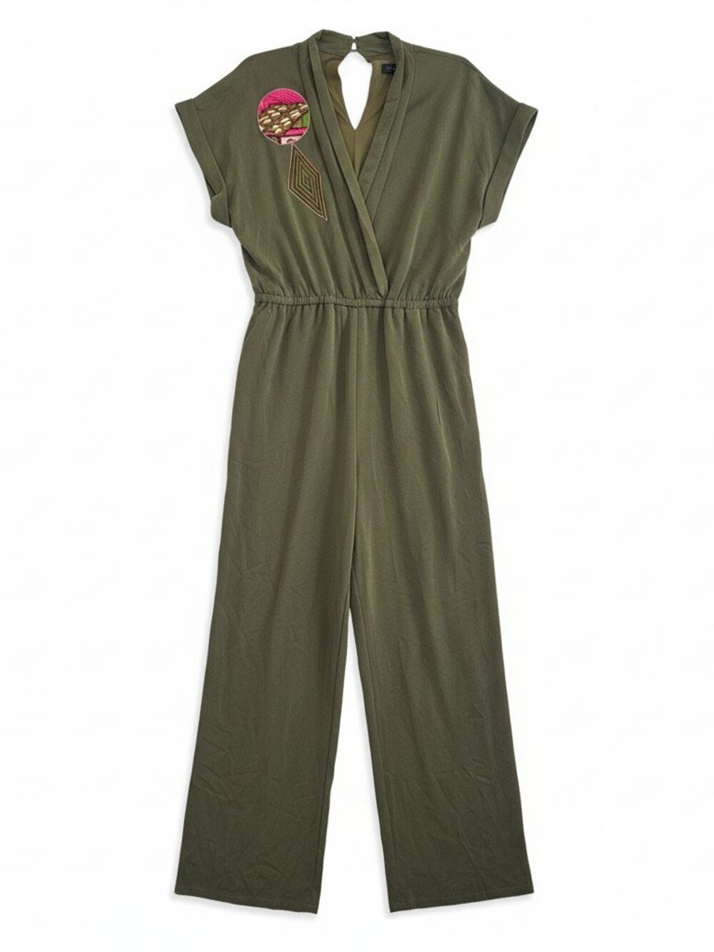 Lulu's Undeniable Success Olive Green Short Sleeve Wide-Leg Jumpsuit - Picture 2 of 11